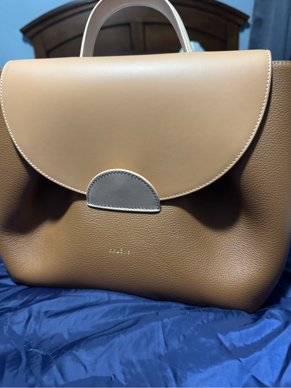 Polene Number One - Trio Camel - Textured leather